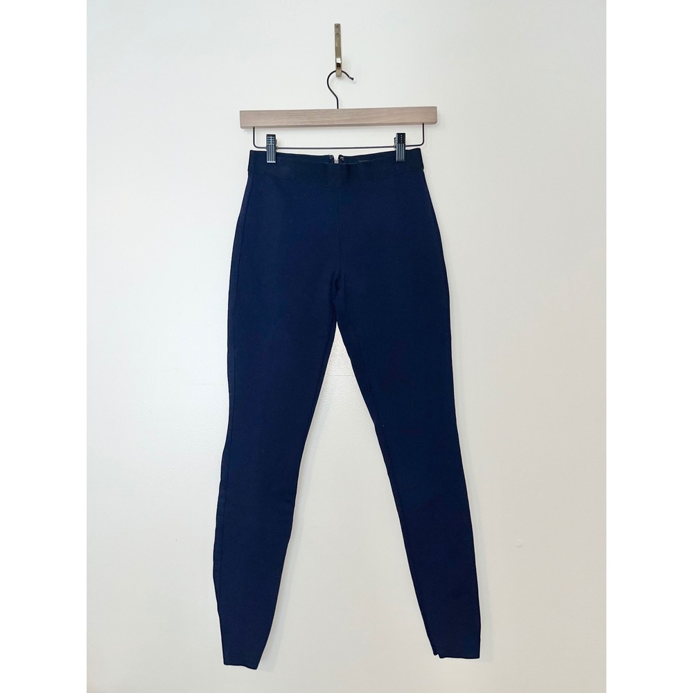 J. CREW Pixie Pointe Back Zip Stretch Ankle Leggings Navy Blue | Women's 2R